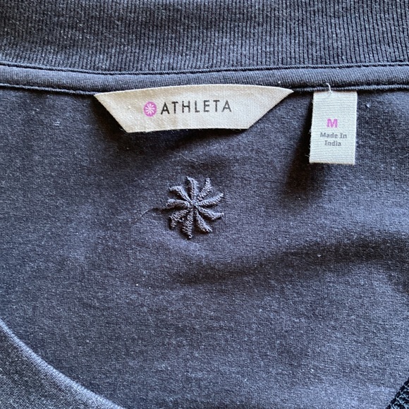 Athleta Shiva Tee Top Tunic Hi-lo Ruched sleeve Asphalt Heather Gray Medium - Picture 7 of 14
